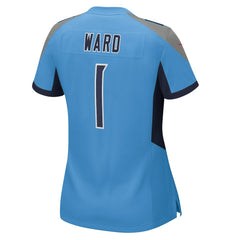 NFL Cameron Ward Tennessee Titans Women's 2025 NFL Draft First Round Pick Game Jersey - Light Blue