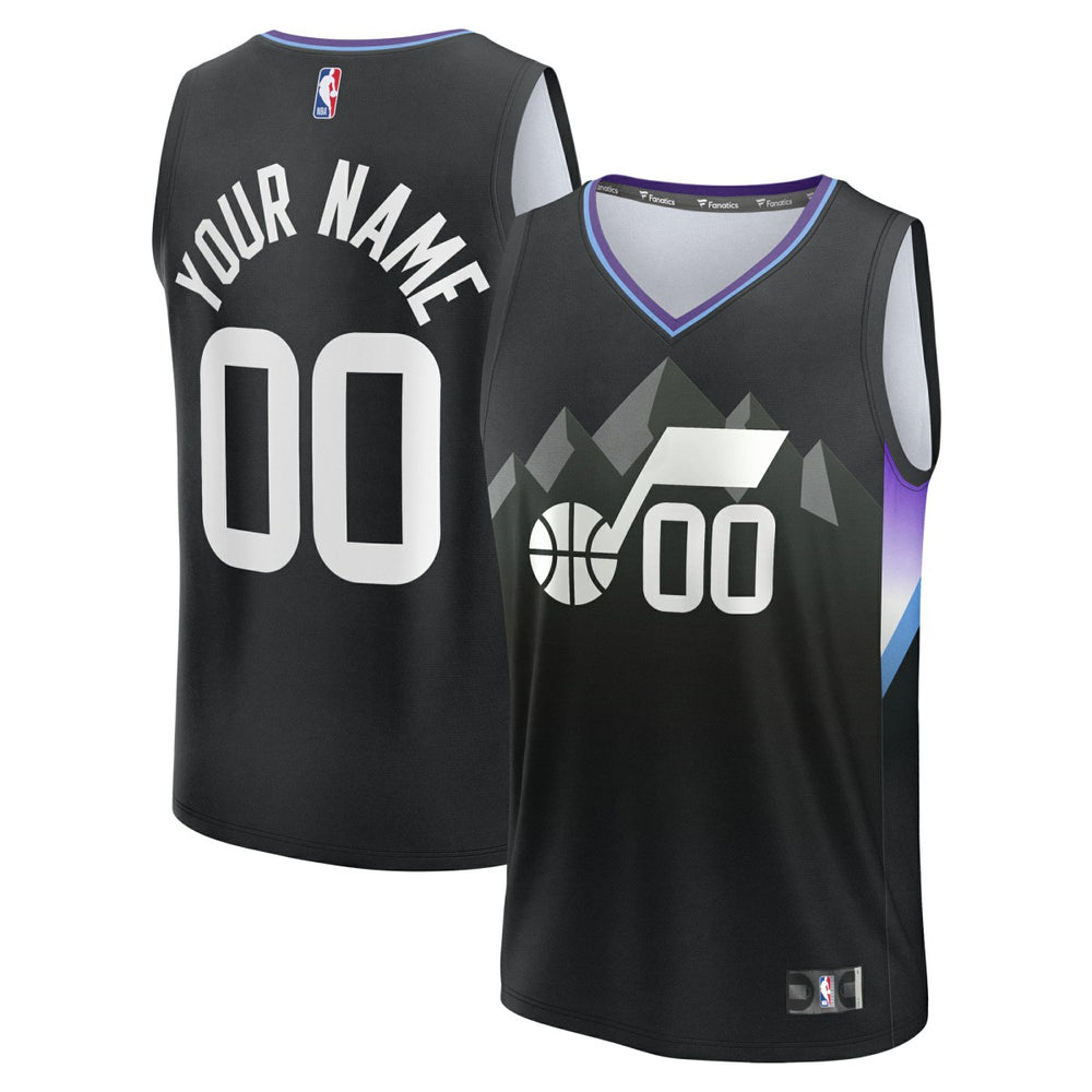 NBA Utah Jazz Fast Break Custom Jersey - Statement Edition - Black