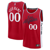 NBA LA Clippers Youth Fast Break Custom Replica Jersey - Red - Statement Edition