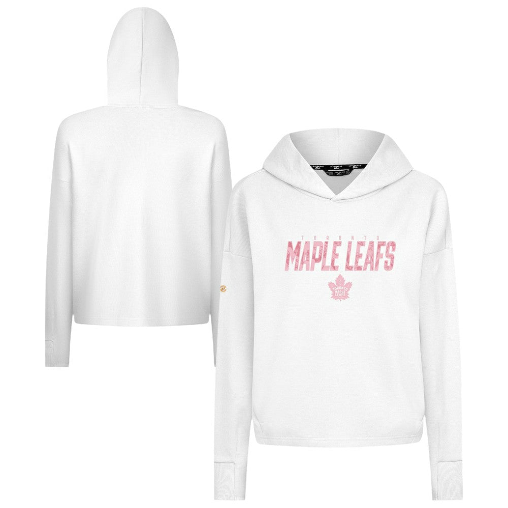 NHL Toronto Maple Leafs Levelwear Women's Mother's Day Sweet Floral Pullover Hoodie - White
