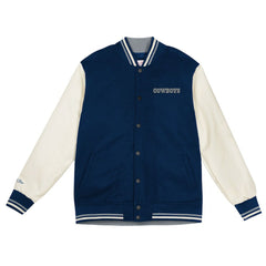 Dallas Cowboys Youth Full-Snap Varsity Jacket Navy/Cream