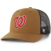 Washington Nationals Carhartt x '47 Trucker Adjustable Hat - Brown Hats