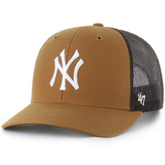 New York Yankees Carhartt x '47 Trucker Adjustable Hat - Brown Hats