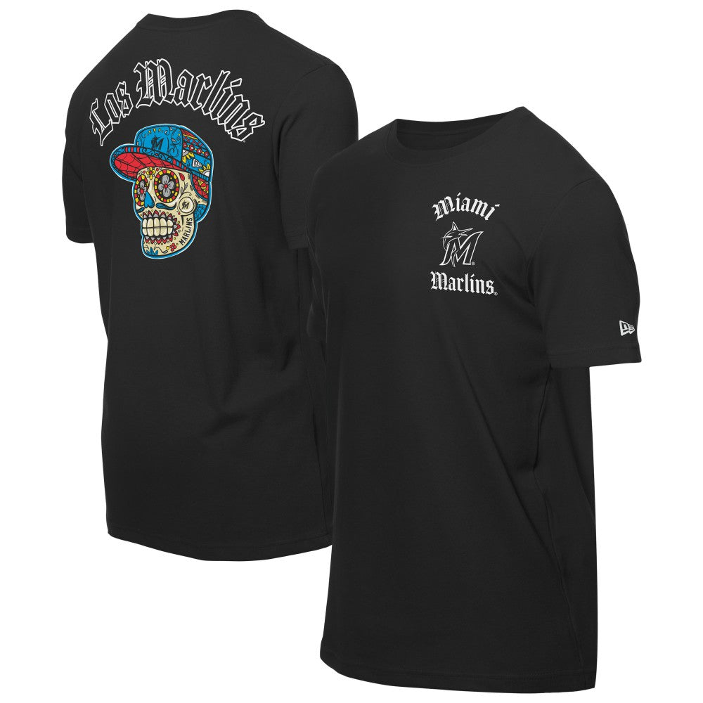 Miami Marlins New Era Sugar Skulls T-Shirt - Black T-shirts