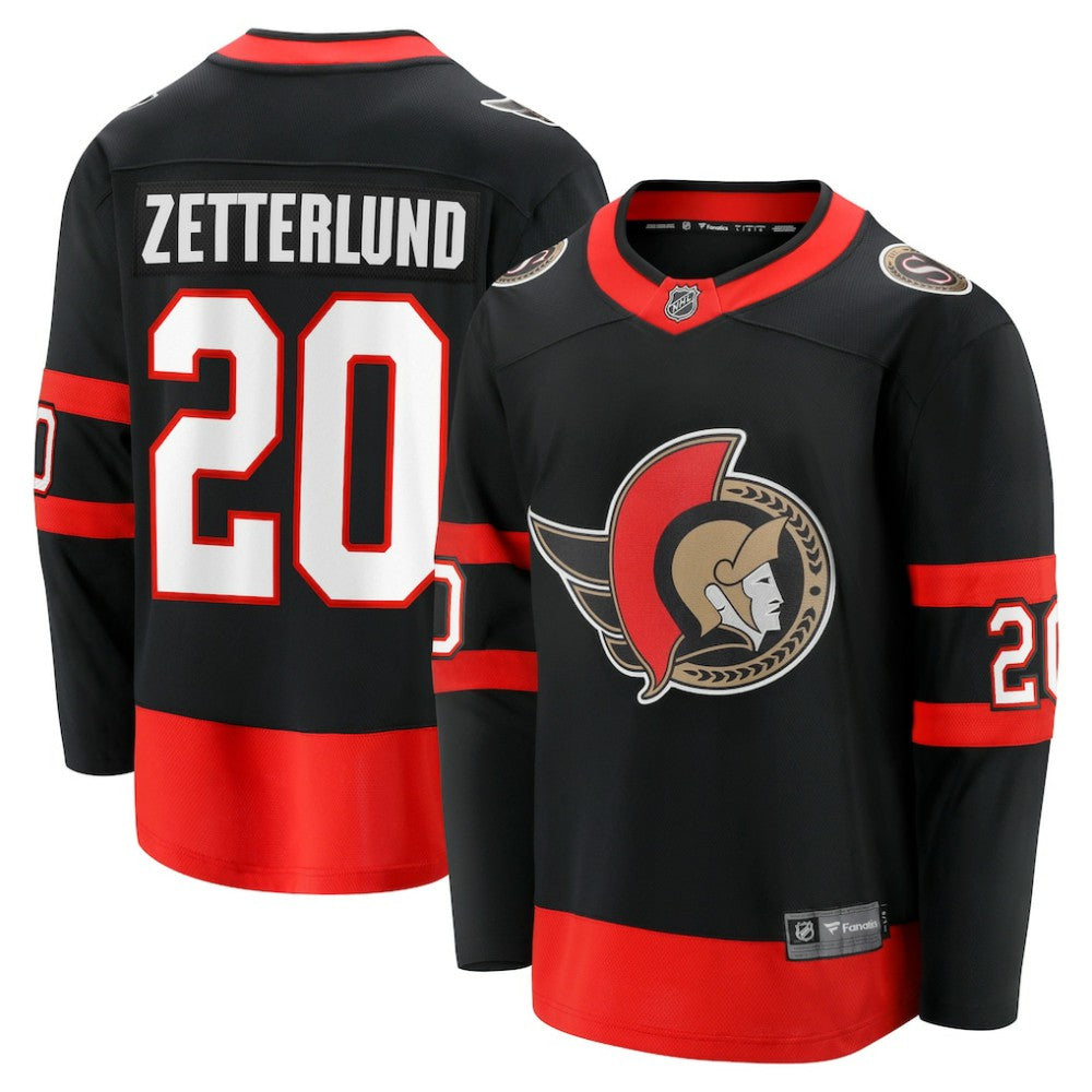 NHL Fabian Zetterlund Ottawa Senators Fanatics Home Breakaway Jersey - Black