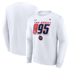 NHL Alexander Ovechkin Washington Capitals Fanatics NHL All-Time Leading Goal Scorer The Great 895 Fleece Pullover Sweatshirt - White