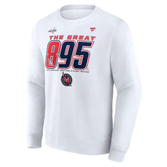 NHL Alexander Ovechkin Washington Capitals Fanatics NHL All-Time Leading Goal Scorer The Great 895 Fleece Pullover Sweatshirt - White