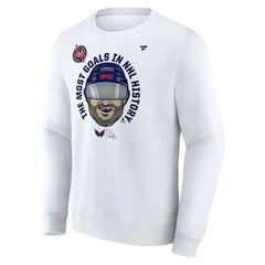 NHL Alexander Ovechkin Washington Capitals Fanatics NHL All-Time Leading Goal Scorer GR8 Caricature Fleece Pullover Sweatshirt - White