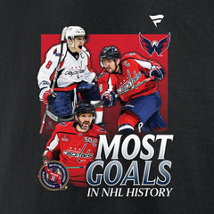 NHL Alexander Ovechkin Washington Capitals Fanatics Most Goals Evolution of 895 T-Shirt - Black