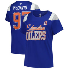 NHL Connor McDavid Edmonton Oilers Fanatics Women's Plus Size Name & Number Scoop Neck T-Shirt - Royal