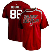 NHL Jack Hughes New Jersey Devils Profile Big & Tall Name & Number T-Shirt - Red