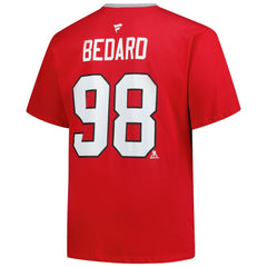 NHL Connor Bedard Chicago Blackhawks Profile Big & Tall Name & Number T-Shirt - Red