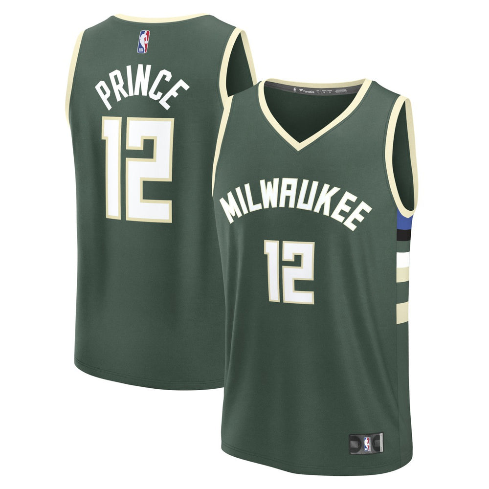 NBA Taurean Prince Milwaukee Bucks Fast Break Replica Player Jersey - Icon Edition - Hunter Green