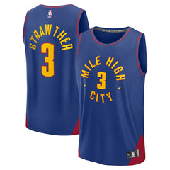 NBA Julian Strawther Denver Nuggets Fast Break Replica Player Jersey sale - Statement Editi- Blue
