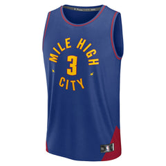 NBA Julian Strawther Denver Nuggets Fast Break Replica Player Jersey sale - Statement Editi- Blue