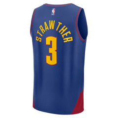 NBA Julian Strawther Denver Nuggets Fast Break Replica Player Jersey sale - Statement Editi- Blue