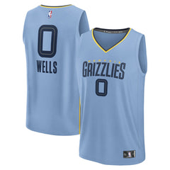 NBA Jaylen Wells Memphis Grizzlies Fast Break Replica Player Jersey - Statement Edition - Light Blue
