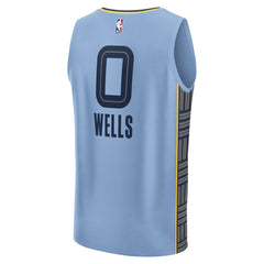 NBA Jaylen Wells Memphis Grizzlies Fast Break Replica Player Jersey - Statement Edition - Light Blue