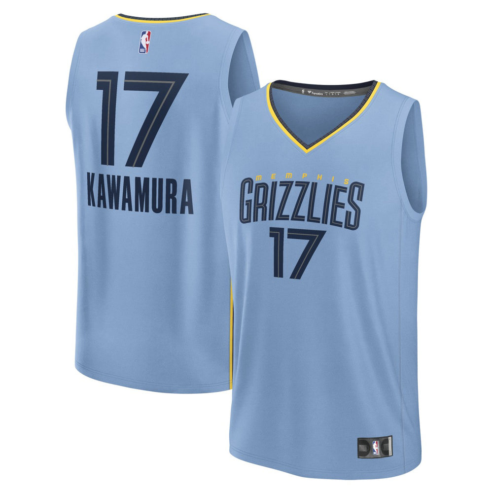 NBA Yuki Kawamura Memphis Grizzlies Fast Break Replica Player Jersey - Statement Edition - Light Blue