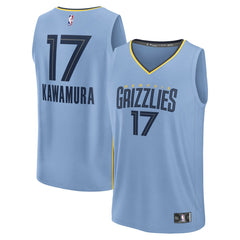 NBA Yuki Kawamura Memphis Grizzlies Fast Break Replica Player Jersey - Statement Edition - Light Blue
