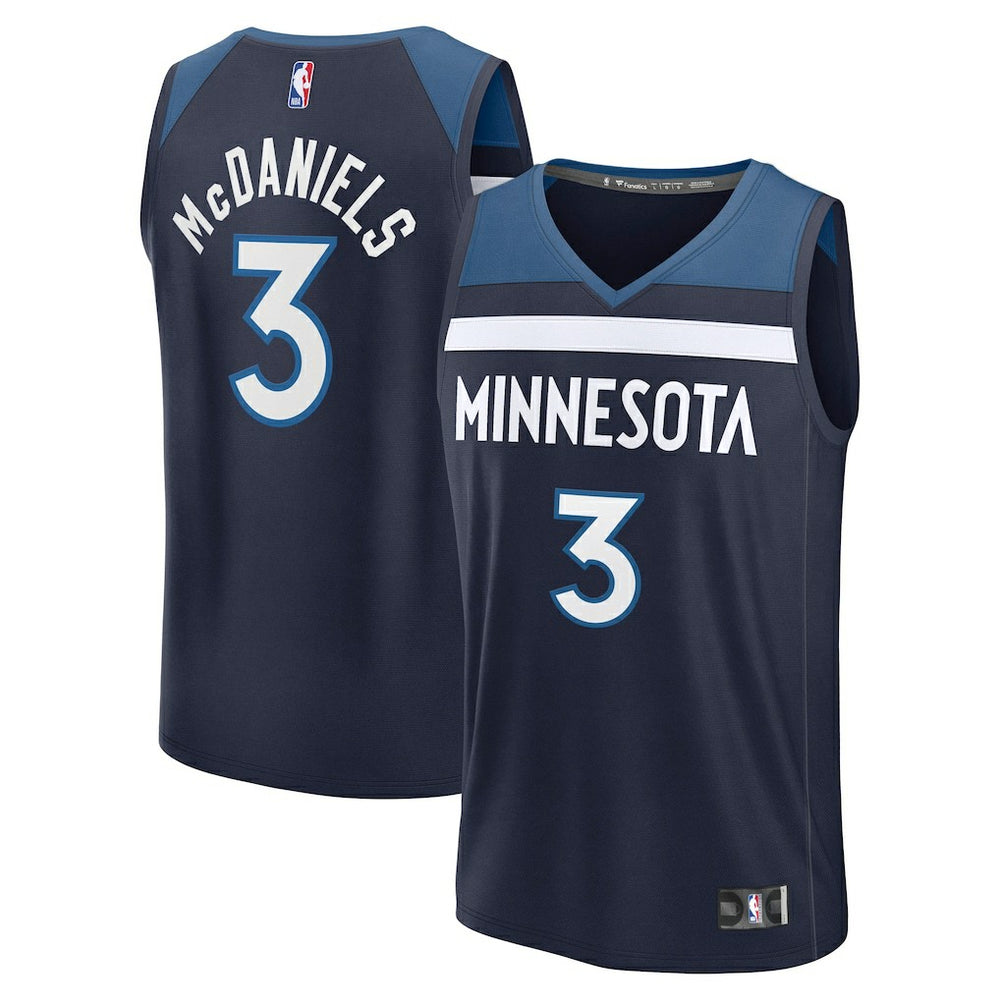 NBA Jaden McDaniels Minnesota Timberwolves Fast Break Replica Player Jersey - Icon Edition - Navy
