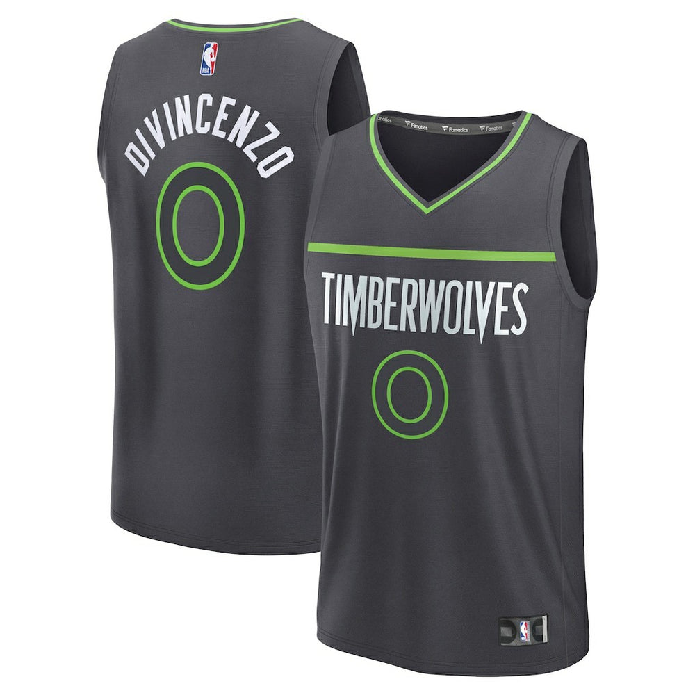 NBA Donte DiVincenzo Minnesota Timberwolves Fast Break Replica Player Jersey - Statement Edition - Charcoal
