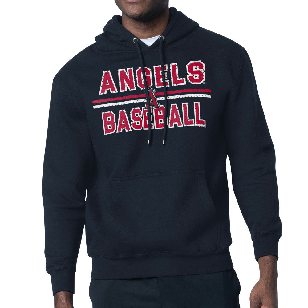 Los Angeles Angels Starter Team Mesh Print Graphic Pullover Hoodie - Navy Hoodies