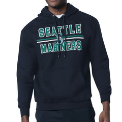 Seattle Mariners Starter Team Mesh Print Graphic Pullover Hoodie - Navy Hoodies