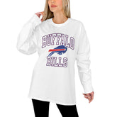 Buffalo Bills Gameday Couture Women's Mind Games Oversized Long Sleeve T-Shirt White