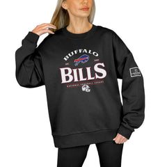 Buffalo Bills Gameday Couture Women's Oversized Players Only Black Label Pullover Sweatshirt Black