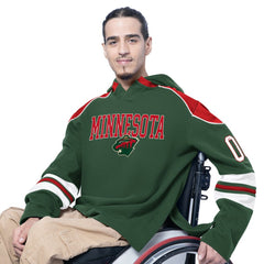 NHL Minnesota Wild G-III Sports by Carl Banks Adaptive Wear Lord Stanley Hooded Long Sleeve Sweatshirt - Green