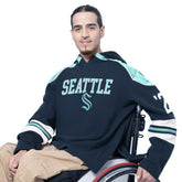 NHL Seattle Kraken G-III Sports by Carl Banks Adaptive Wear Lord Stanley Hooded Long Sleeve Sweatshirt - Navy