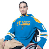 NHL St. Louis Blues G-III Sports by Carl Banks Adaptive Wear Lord Stanley Hooded Long Sleeve Sweatshirt - Blue