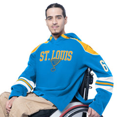 NHL St. Louis Blues G-III Sports by Carl Banks Adaptive Wear Lord Stanley Hooded Long Sleeve Sweatshirt - Blue