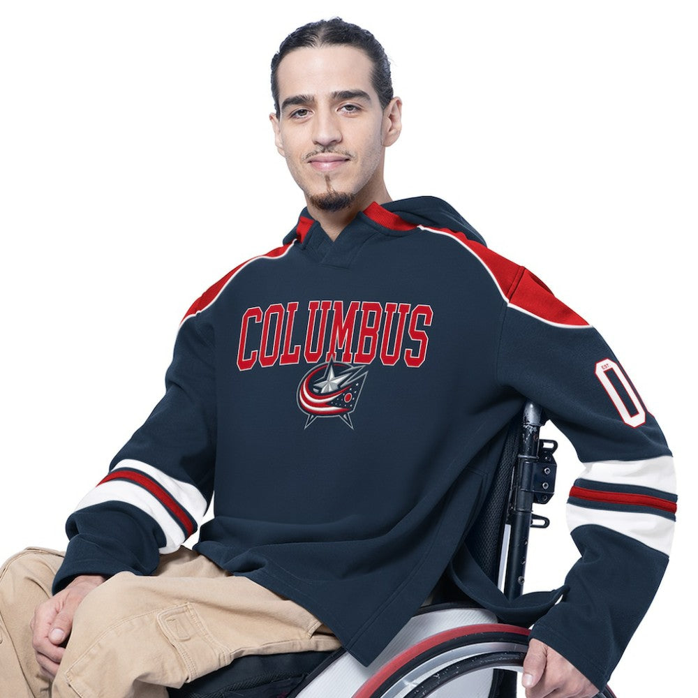 NHL Columbus Blue Jackets G-III Sports by Carl Banks Adaptive Wear Lord Stanley Hooded Long Sleeve Sweatshirt - Navy
