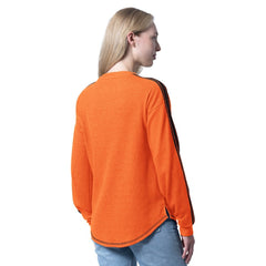 NHL Philadelphia Flyers G-III 4Her by Carl Banks Women's Advantage Thermal Long-Sleeve Tri-Blend T-Shirt - Orange