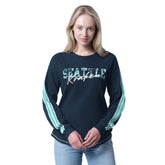 NHL Seattle Kraken G-III 4Her by Carl Banks Women's Advantage Thermal Long-Sleeve Tri-Blend T-Shirt - Deep Sea Blue