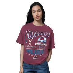 NHL Colorado Avalanche Starter Women's Oversized Hall of Fame T-Shirt - Heather Burgundy