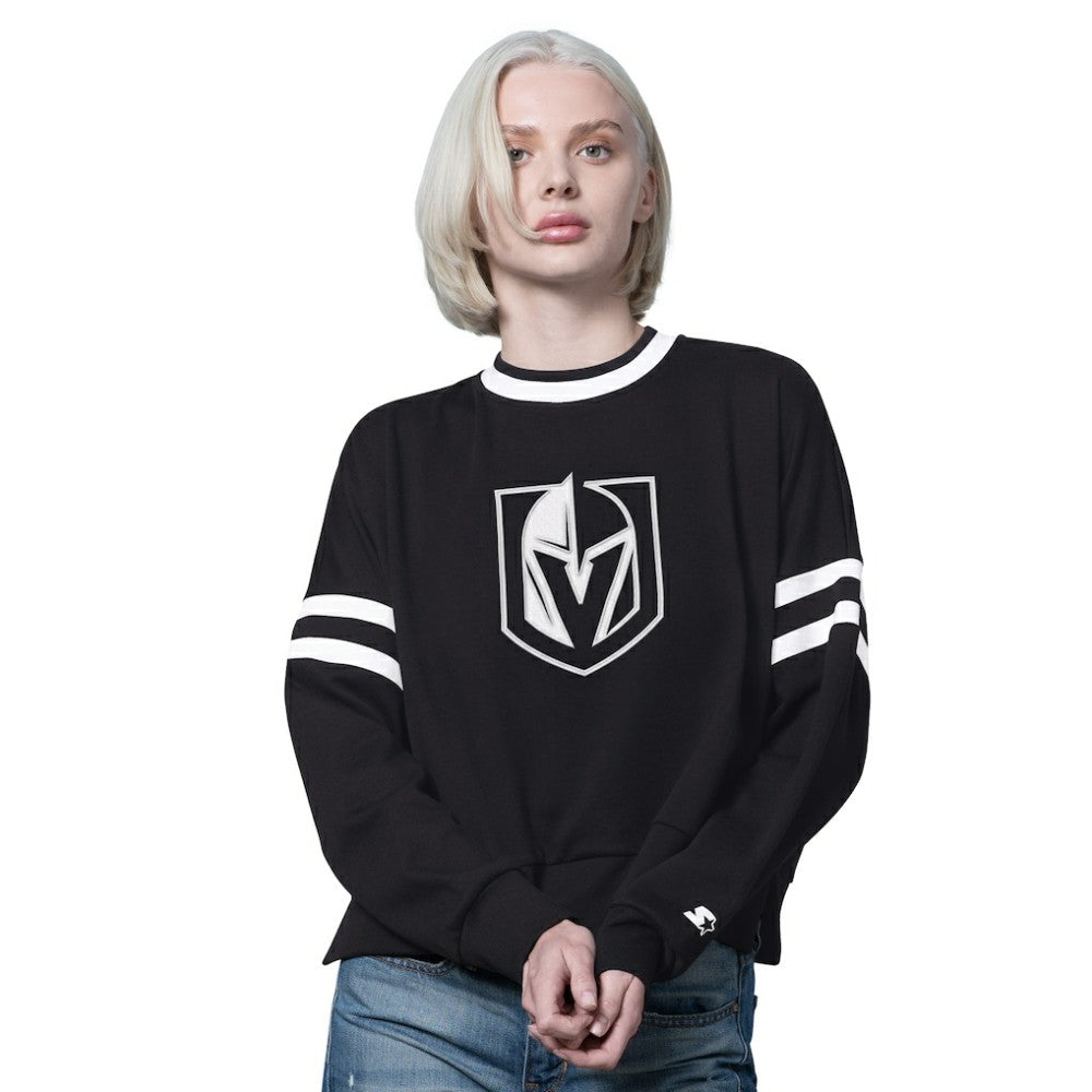 NHL Vegas Golden Knights Starter Women's Rally Fleece Cropped Sweatshirt - Black