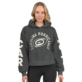 NHL Carolina Hurricanes Starter Women's Star Player Cropped Fleece Hoodie - Heather Charcoal