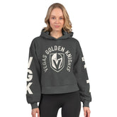 NHL Vegas Golden Knights Starter Women's Star Player Cropped Fleece Hoodie - Heather Charcoal