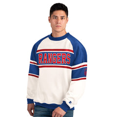 NHL New York Rangers Starter Male Adult Defense Fleece Crewneck Sweatshirt - White