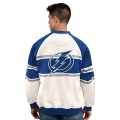 NHL Tampa Bay Lightning Starter Male Adult Defense Fleece Crewneck Sweatshirt - White