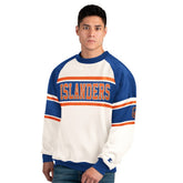 NHL New York Islanders Starter Male Adult Defense Fleece Crewneck Sweatshirt - White