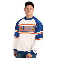 NHL New York Islanders Starter Male Adult Defense Fleece Crewneck Sweatshirt - White