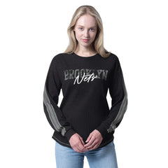 Brooklyn Nets G-III 4Her by Carl Banks Women's Advantage Tri-Blend Long Sleeve T-Shirt Black