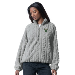 Milwaukee Bucks G-III 4Her by Carl Banks Women's Champ Half-Zip Pullover Gray