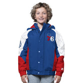 Philadelphia 76ers Starter Youth All Time Pro Jr. Full-Zip Hoodie Jacket Royal/Red