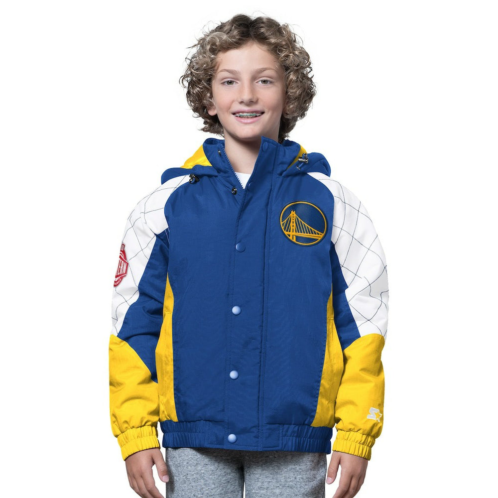 Golden State Warriors Starter Youth All Time Pro Jr. Full-Zip Hoodie Jacket Royal/Gold