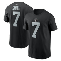Geno Smith Las Vegas Raiders Name & Number T-Shirt Black